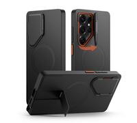SURITCH Magnética Funda Compatible con Samsung Galaxy S25 Ultra con Soporte & Cubierta Protectora de la Cámara, Protección de Carcasa Antigolpes para Galaxy S25 Ultra 5G-Negro