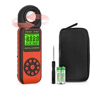 SURLABA Luxómetro Digital, Medidor de Luz Rango 0.01-400,000 Lux, Light Meter con Detector Giratorio de 270° y Test de Temperatura, Fotómetro Iluminómetro Medir IBrillo para Fotógrafos