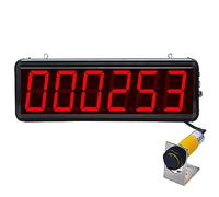 SurLaZ Contador Digital LED, Contador de Pantalla LED de 3 Pulgadas con Sensor infrarrojo Cuenta hasta 999999 para visitantes de la línea de producción de la Cinta transportadora