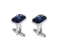 Surluoen 1 Par Gemelos de Vidrio de Colores de Diamante de Moda Gemelos de Boda Negocios Vestir de Mujer Hombre Regalo Presente (Azul)