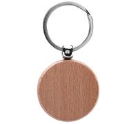 Surluoen 10 Piezas de Madera Redondo en DIY Llaveros de Madera Etiquetas para Llaves Que Pueden Grabar Regalos DIY 40X40Mm