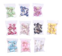Surluoen 100 Piezas Dijes Colgantes de Bola de Cristal, 10 Colores, Pendientes de Estrellas, Colgantes, FabricacióN de Joyas para Hacer Bricolaje, Collar, Pulsera, FabricacióN