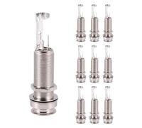 Surluoen 10PCS de Guitarra Endpin Salida Jack Correa de NíQuel Cerradura Cromo