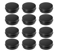 Surluoen 12Pcs 1 Oz Negro Aluminio Latas de Estaño Contenedores de Tapa de Tornillo Redondo Latas Vacías de Almacenamiento de Metal Para La Organizacion de Cosmeticos Pequeños Adornos