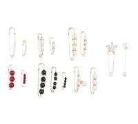 Surluoen 15 Piezas Clips de SuéTer Alfileres de Seguridad de Servicio Pesado Broche de Perla Falsa Clip para Vestido Sombrero Chal Pin de Esmalte de Diamantes de ImitacióN