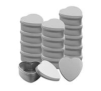Surluoen 15 Piezas Latas de Metal con Forma de CorazóN, Tarros para Velas, Recipientes para Velas, Latas para Velas, Tarros para Velas VacíOs para Hacer Velas, Caramelos