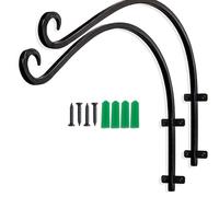 Surluoen 2 Soportes para Plantas Colgantes de Alta Resistencia, Soporte Curvo para Colgar en la Pared Exterior de 16 Pulgadas para Cestas de Flores Colgantes, Comedero para Pájaros