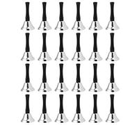Surluoen 24 Piezas Campanas de Mano Campanas de Servicio de Acero Plateado Manejar de Madera Negro Campanas de Metal DiatóNico PercusióN Musical (NíQuel)