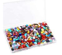 Surluoen 400 Piezas de Cuentas de Piedras Preciosas de Cristal para la FabricacióN de Anillos de, Cuentas de Viruta de Piedra de JoyeríA para la FabricacióN de Pendientes y Pulseras