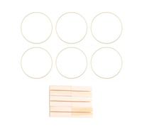 Surluoen 6 Piezas de Centro de Mesa de Floral de Metal Grande de 12 Pulgadas para Mesa, Anillo de Dorada con Soportes de Madera de 6 Piezas, Anillos de