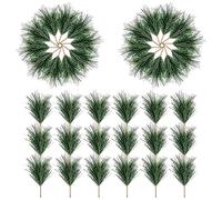 Surluoen 60 Piezas de Ramas de Agujas de Pino Verde Artificial-PequeñAs Ramitas de Pino Tallos-PúAs de Pino Verde Falso para Guirnalda de Navidad