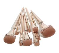 Surluoen 9 Brochas de Maquillaje Ovaladas Doradas, Brochas para Principiantes, Base, Rubor, Juego de Brochas de Maquillaje Sin Rastro