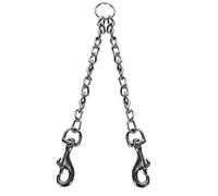 Surluoen Acoplador Doble para Perros Cable Doble de 2 VíAs para Dos Perros Mascotas Correa para Caminar con Cadena de Seguridad