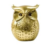 Surluoen Adorno de Búho Dorado, Estatua de Resina, Animal, para Mueble de TV, Estantería de Porche, Decoración de Oficina en el Hogar, Decoración de Entrada de Mesa
