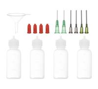 Surluoen Aplicadoras de Precisión de 1 Oz, 4 Exprimibles con Punta de Aguja de 30 Ml, Exprimibles Pequeñas, Minibotella de Aguja