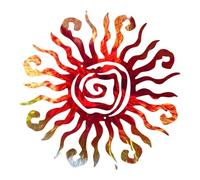 Surluoen Arte de Pared de Metal Sun God, Decoración Interior/Exterior, Decoración de Pared A Prueba de Óxido de Coral de 12,2 Pulgadas para Dormitorio, Jardín, Patio y Granja A