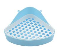 Surluoen Baño de Conejo Bandeja de Camada,Cuarto de Baño para Animales Pequeños Orinal de Esquina,Rincón de Bandejas para Animales Domésticos para Conejo,Hamster (Azul)