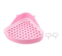 Surluoen Baño de Conejo Bandeja de Camada,Cuarto de Baño para Animales Pequeños Orinal de Esquina,Rincón de Bandejas para Animales Domésticos para Conejo,Hamster (Rosado)