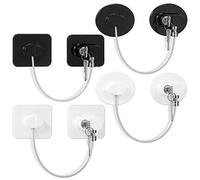 Surluoen Cerradura de Nevera de 4 Piezas Cerradura para Refrigerador con 8 Llaves para NiñOs, Cerradura para Congelador, Cerradura para Gabinete de Seguridad para NiñOs