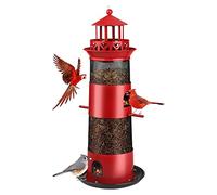 Surluoen Comederos de PáJaros para Colgar Al Aire Libre, Comedero de PáJaros Salvajes a Prueba de Ardillas para Exteriores, Comedero de Semillas de PáJaros de Metal para PáJaros Negro