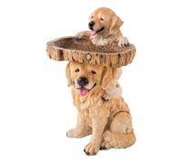 Surluoen Escultura de Resina Comederos para Pájaros, Baño para Pájaros Resina Tallada, Manualidades para el Hogar Al Aire Libre, Decoraciones de Césped para Jardín, Escultura Decorativa B