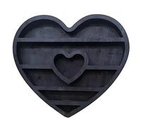 Surluoen Estante de Madera de Cristal de Elfo de la Luna Estante de Pared de ExhibicióN de Aceite Cristal en Forma de CorazóN Estante de ExhibicióN del Hogar de la Sala de Estar A
