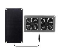 Surluoen Extractor de Aire del Ventilador de Escape Solar Ventilador Dual Alimentado por Panel Solar para Invernadero de Casa de Pollo para Perros RV