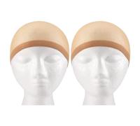 Surluoen Gorro de Peluca de Lujo Red de Pelo Para 2 Piezas/Paquete Redes de Peluca de Pelo Gorro de Peluca de Elástica Para Hacer Pelucas Talla Libre (Tono de piel)