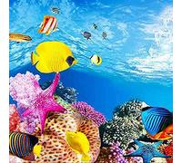 Surluoen Imagen HD del Papel de Fondo del Acuario Papel Pintado de Tanque de Tridimensional 3D Pegatina de Tanque de de Acuario de Doble Cara(40 * 82cm)
