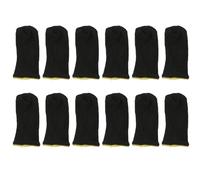 Surluoen Mangas de Dedo de Fibra de Carbono de 18 para Juegos MóViles Mangas de Dedo de Pantalla de Contacto Negro y Amarillo (12 Piezas)