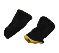 Surluoen Mangas de Dedo de Fibra de Carbono de 18 para Juegos MóViles Pantalla de Prensa Mangas de Dedo Negro y Amarillo (16 Piezas)