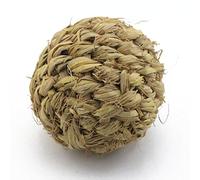 Surluoen Mascota mastique Juguete Bola de Hierba Natural con Campana para Hamster Conejo Conejillo de Indias de Limpieza Dental