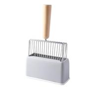 Surluoen Pala de para Gatos de Metal con Soporte, Resistente y FáCil de Limpiar, Gris