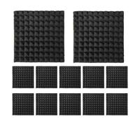 Surluoen Paquete de 12 Paneles de Espuma una Prueba de Sonido Autoadhesivos Paneles AcúSticos de 2X12X12 Pulgadas con Espuma AcúStica de DiseñO Piramidal de Alta Densidad