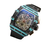 Surluoen Reloj de Lujo para Hombre de Estilo Mecánico, Resistente Al Agua, con 6 Agujas, Segundo Reloj, Reloj de Cuarzo con Forma de Barril de Vino 3