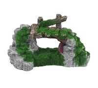 Surluoen Resina Moss Bridge Fish Play Cave Decor para Acuario Acuario Adorno