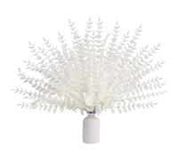 Surluoen Tallos de Eucalipto Artificiales Blancos, 36 Piezas Hojas de Ramas de Eucalipto de ImitacióN para Arreglos Florales DecoracióN de Ramo de Boda