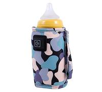Surluoen Universal USB Leche Calentador de Agua Cochecito de Viaje Bolsa Aislada Calentador de BiberóN PortáTil para BebéS Camuflaje-Negro
