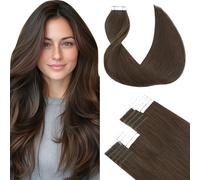 SURNEL Extensiones Adhesivas Pelo Balayage Marrón Chocolate 55cm 50g 20Piezas Castaño Chocolate Adhesivas Extensiones Pelo Remy Cabello Humano Natural（T#4-55cm）