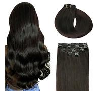 SURNEL Extensiones De Clip De Pelo Natural 100g 35cm 6 Piezas Negro Natural Extensiones De Clip De Humano Real Extensiones Pelo Remy(C#1B-35cm)