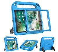 Surom Funda infantil para iPad 9.7 2018/2017 con protector de pantalla integrado, peso ligero, con soporte para niños para iPad 9.7 2017/2018, iPad Air/iPad Air 2/iPad Pro 9.7 - azul