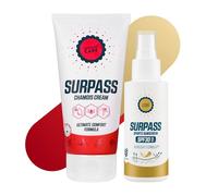 SURPASS Paquete de crema solar SPF 30 y gamuza - Sin parafina - Crema anti-rozaduras 96% natural - Spray de aceite seco invisible - UVA + UVB - EcoSun Pas 100 ml+170 ml
