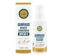 SURPASS Protector Solar Deportivo SPF 30 | Spray de Aceite Ligero | Protección UVA + UVB para Rostro y Cuerpo | Resistente al Agua y al Sudor | Sin Octocrileno | EcoSun Pass | 100 ml