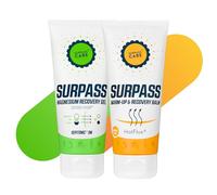 SURPASS - Set de Relajación Muscular para Deportistas - Bálsamo Calentador y Gel de Magnesio - Pack de Recuperación - Preparación Al Ejercicio y Recuperación Postdeportiva - 200ml + 200ml