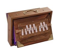Surpeti Classic Shruti Box en madera de té con accesorios de latón sintonizados a 440 Hz, perfecta para yoga, kirtan, terapia de sonido, marrón,