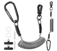 SURPHY 2*Correa Anti-Robo para Teléfono con Cable de Acero, Cordón Anticaídas para Senderismo, Ciclismo, Esquí y Multitudes, Ajuste Seguro para la Mayoría de Teléfonos,Negro y Negro