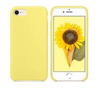 SURPHY Coque iPhone SE 2022, Coque iPhone SE 2020, Coque iPhone 8 iPhone 7, Coque Silicone Liquide Anti-rayures Premium, Housse Doux Étui antichoc pour iPhone SE 3/SE 2/8/7 4,7" (Amarillo)