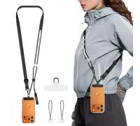 SURPHY Cordón Luminoso para Móvil, Correa Antirrobo Reflectante Ajustable 78-148cm, Cuerda Anticaídas para Eventos Nocturnos, Viajes y Uso Diario, Ajuste Seguro para la Mayoría de Teléfonos,Negro