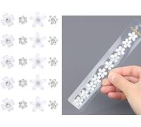 Surplex 30 pinzas para el pelo de flores pequeñas blancas con diamantes de imitación para mujeres, horquillas para el pelo de novia, accesorios para el cabello de boda (5 patrones florales)