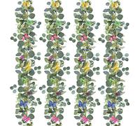 Surplex 4 guirnaldas artificiales de eucalipto + decoración de pared de mariposa 3D con imanes, planta colgante hojas verdes, decoración para fondo, boda, decoración, camino de mesa central